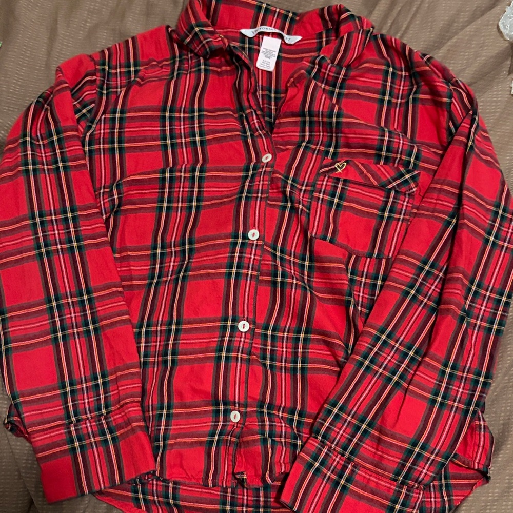 Victoria's Secret plaid pajama top